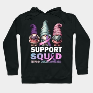 Support Squad Thyroid Cancer Awareness Purple Teal Pink Hoodie